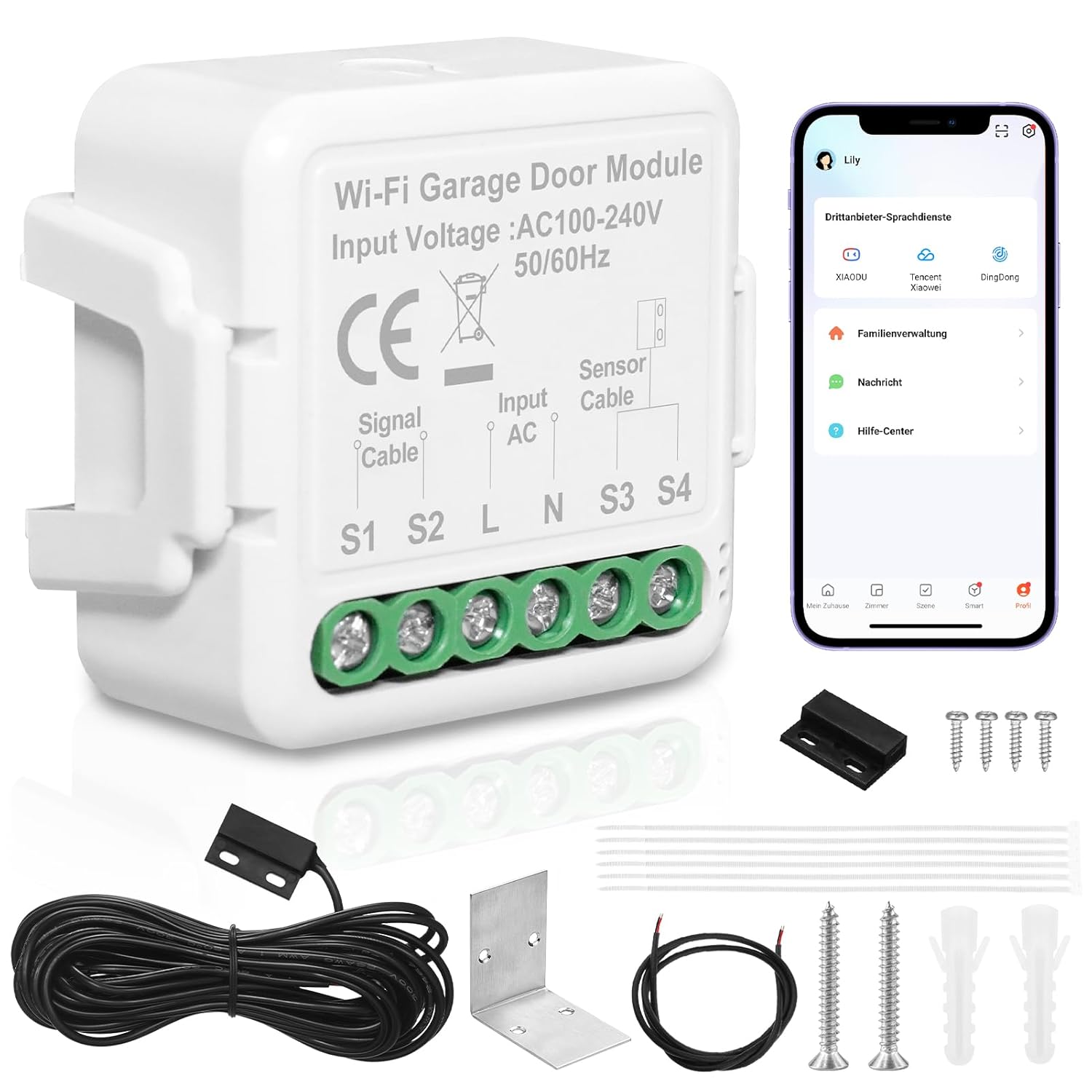 Ouvre portail connecté ouvre-porte de garage connecté WiFi, SOARFLY contrôle de l'application Tuya télécommande de porte intelligent compatible avec Alexa, Google Assistant commande vocale