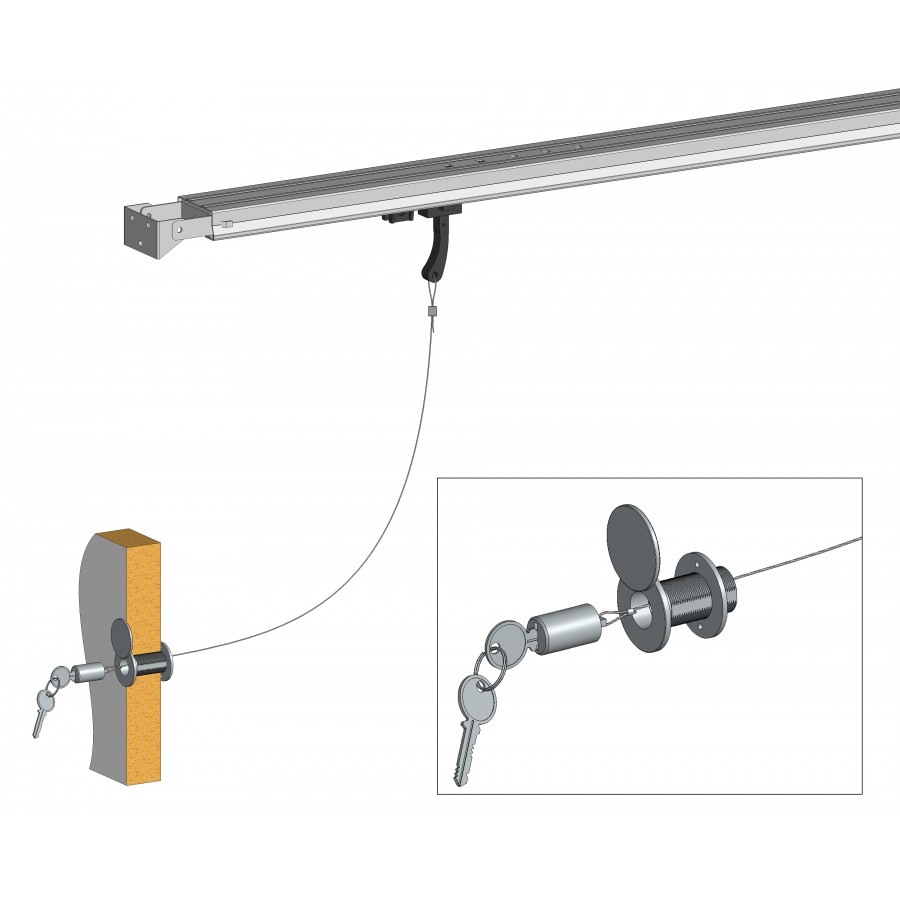 kit de déverouillage exterieur pour porte de garage basculante Permet le débrayage de la motorisation depuis l’extérieur du garage. Il s’installe directement sur la poignée existante et se relie au dispositif de débrayage manuel intégré sur la motorisation.