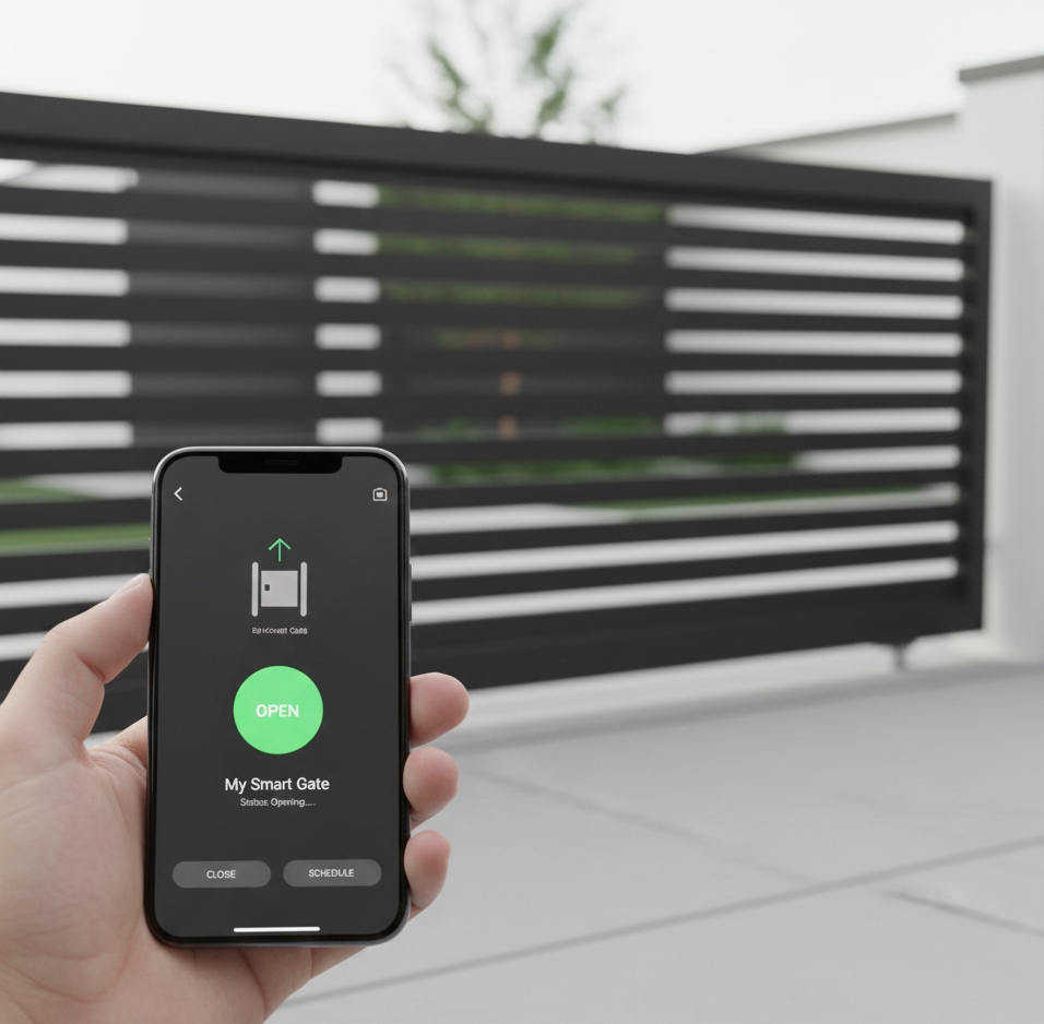Portail électrique commandé via smartphone